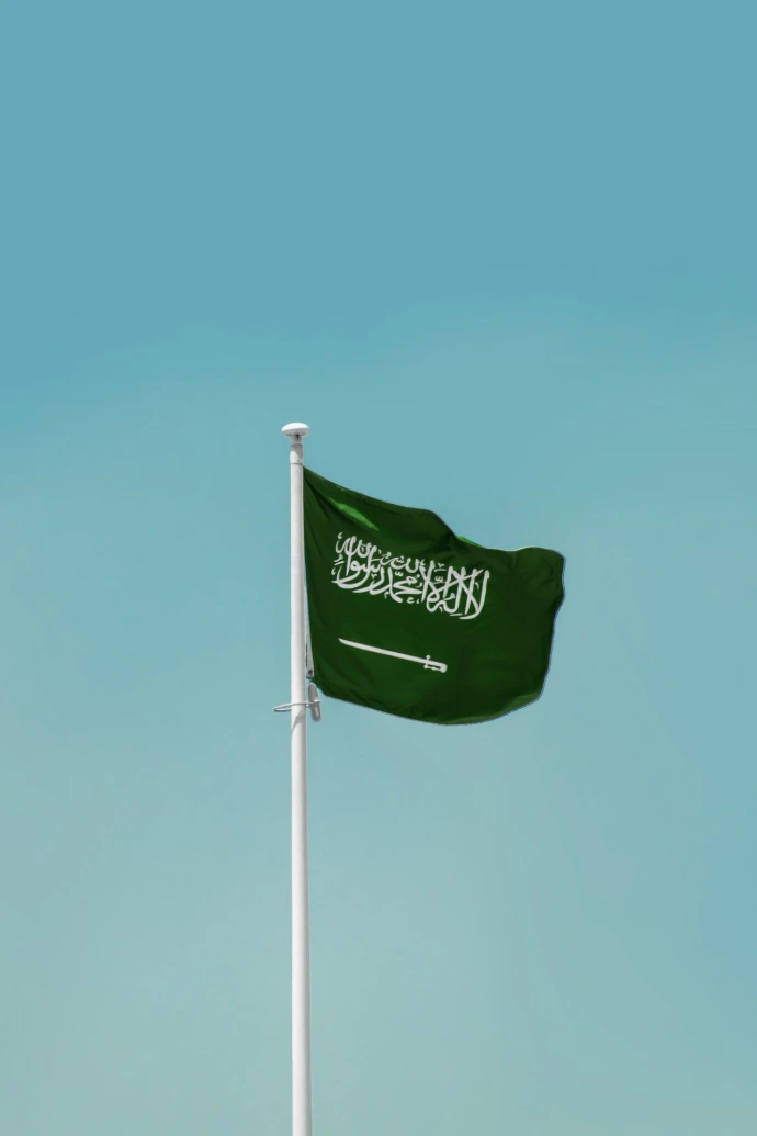 Saudi Arabian flag representing government services